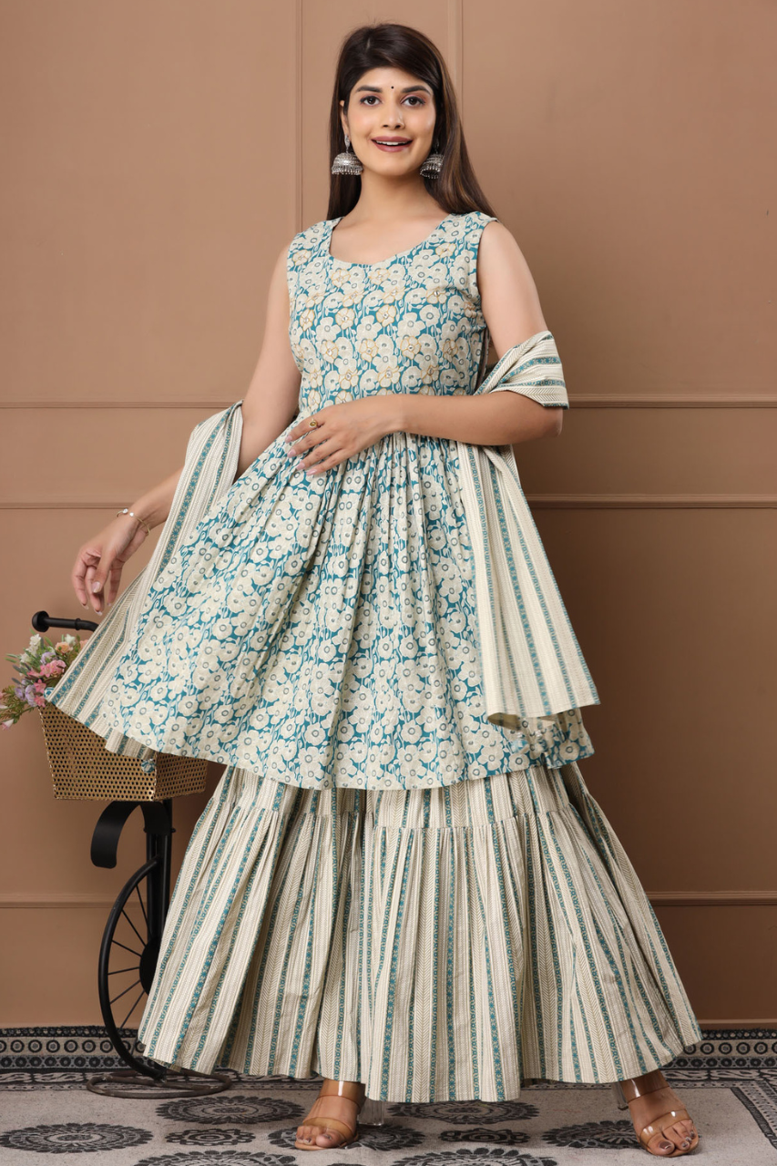SERENE BLOSSOM SHARARA SET