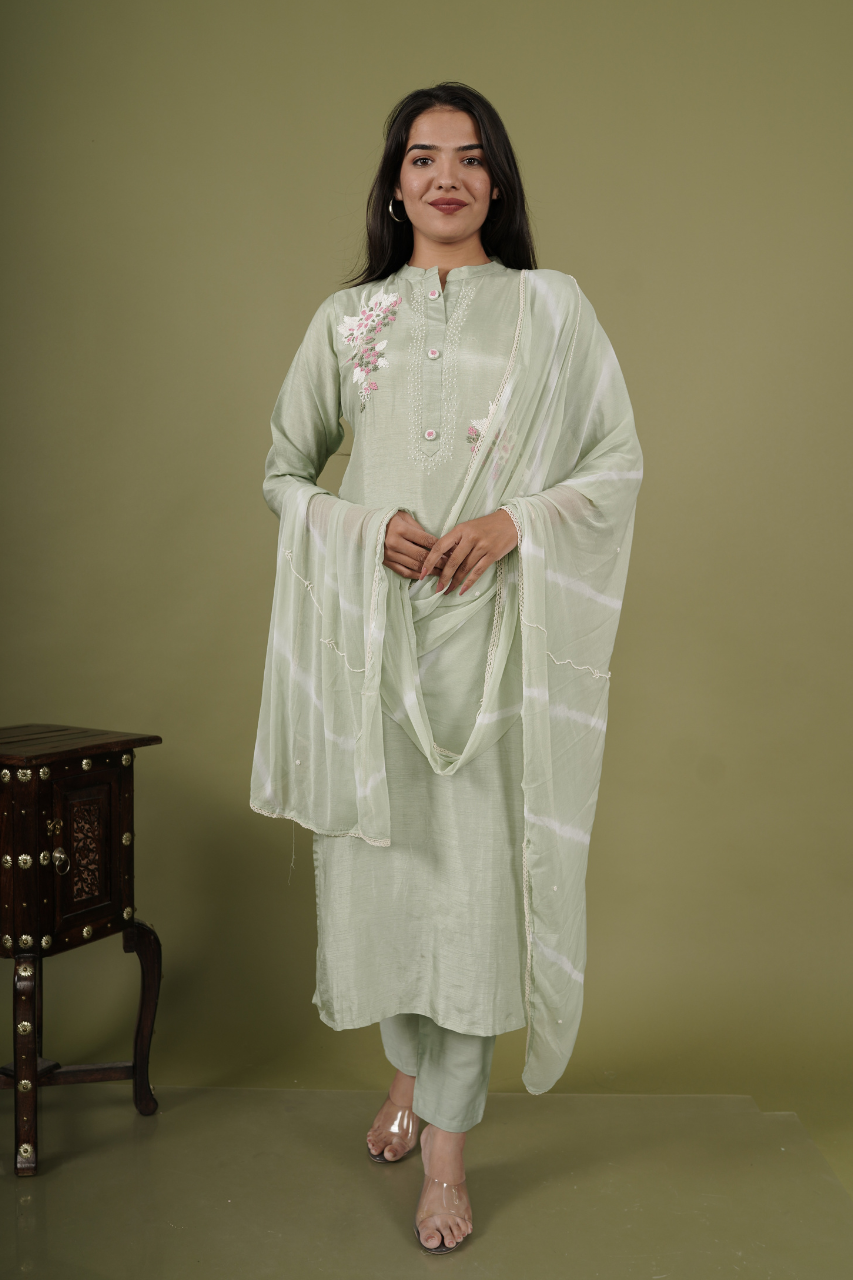 Light Olive Green Suit Set