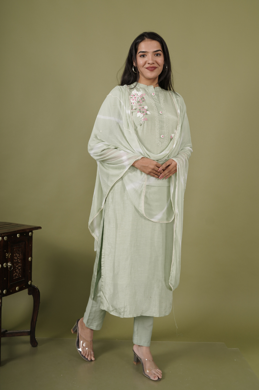 Light Olive Green Suit Set