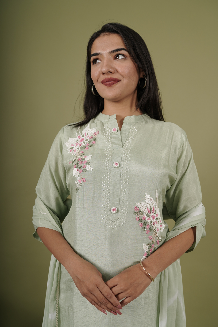 Light Olive Green Suit Set