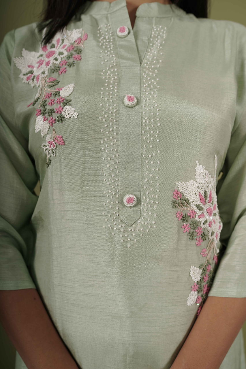 Light Olive Green Suit Set