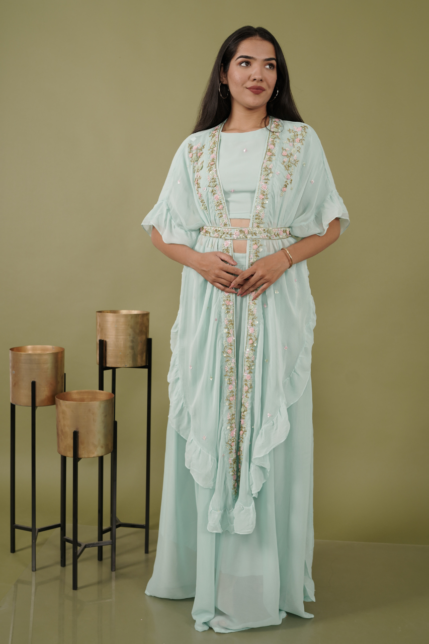Pastel Blue Lehenga Set