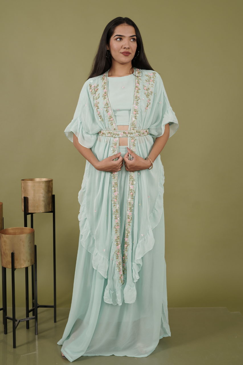 Pastel Blue Lehenga Set
