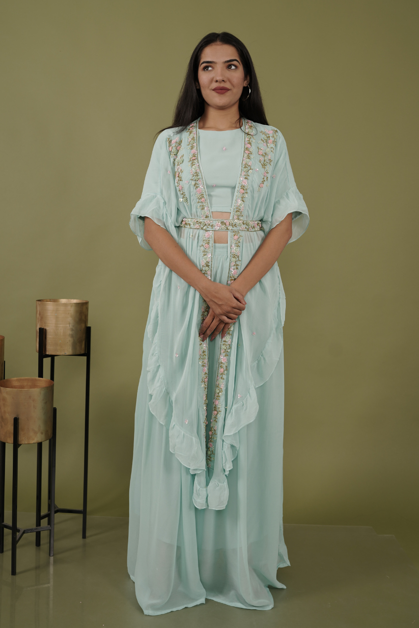 Pastel Blue Lehenga Set