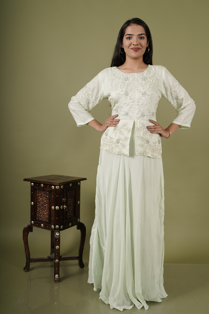 Parrot green Gown