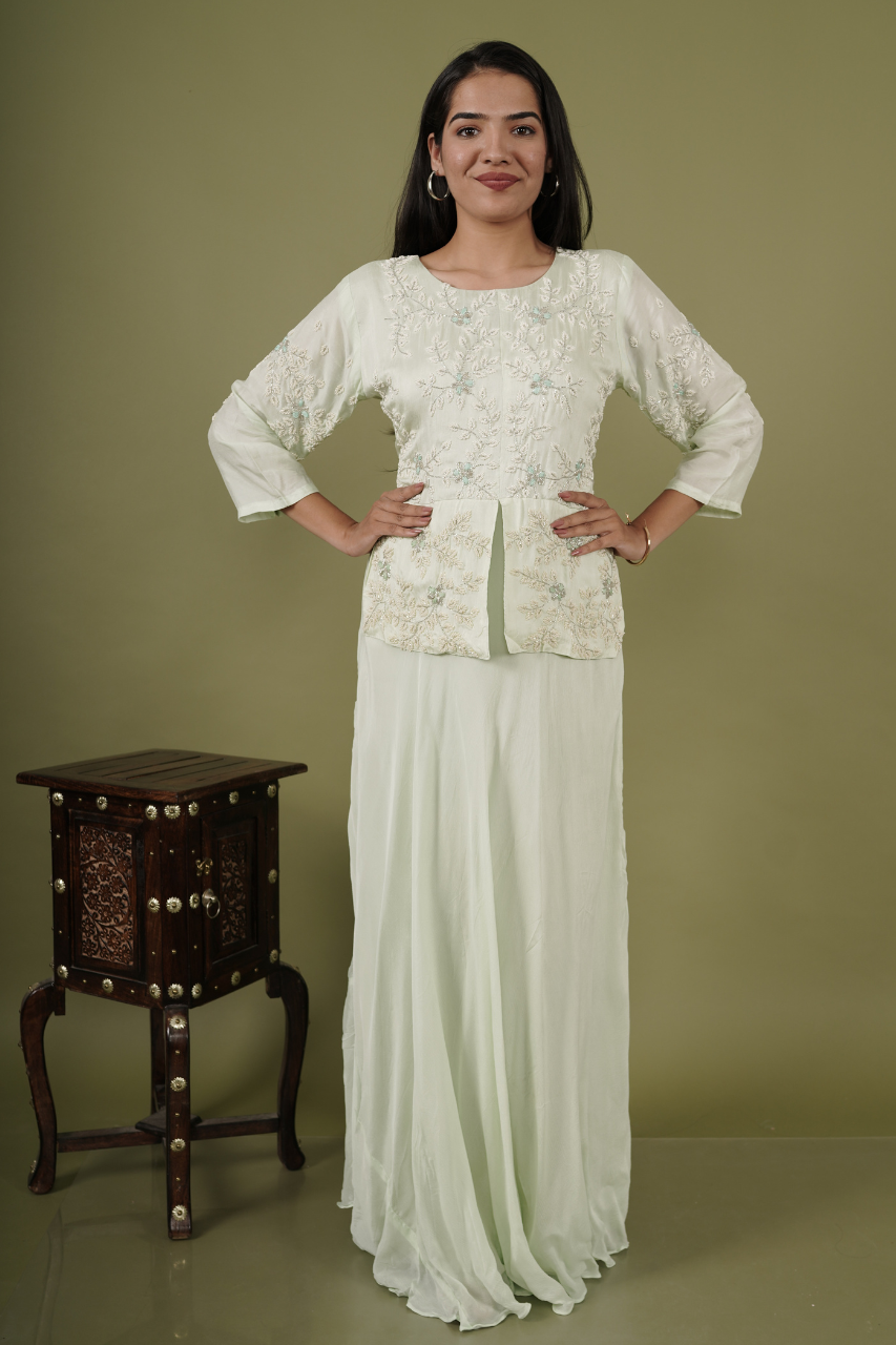 Parrot green Gown