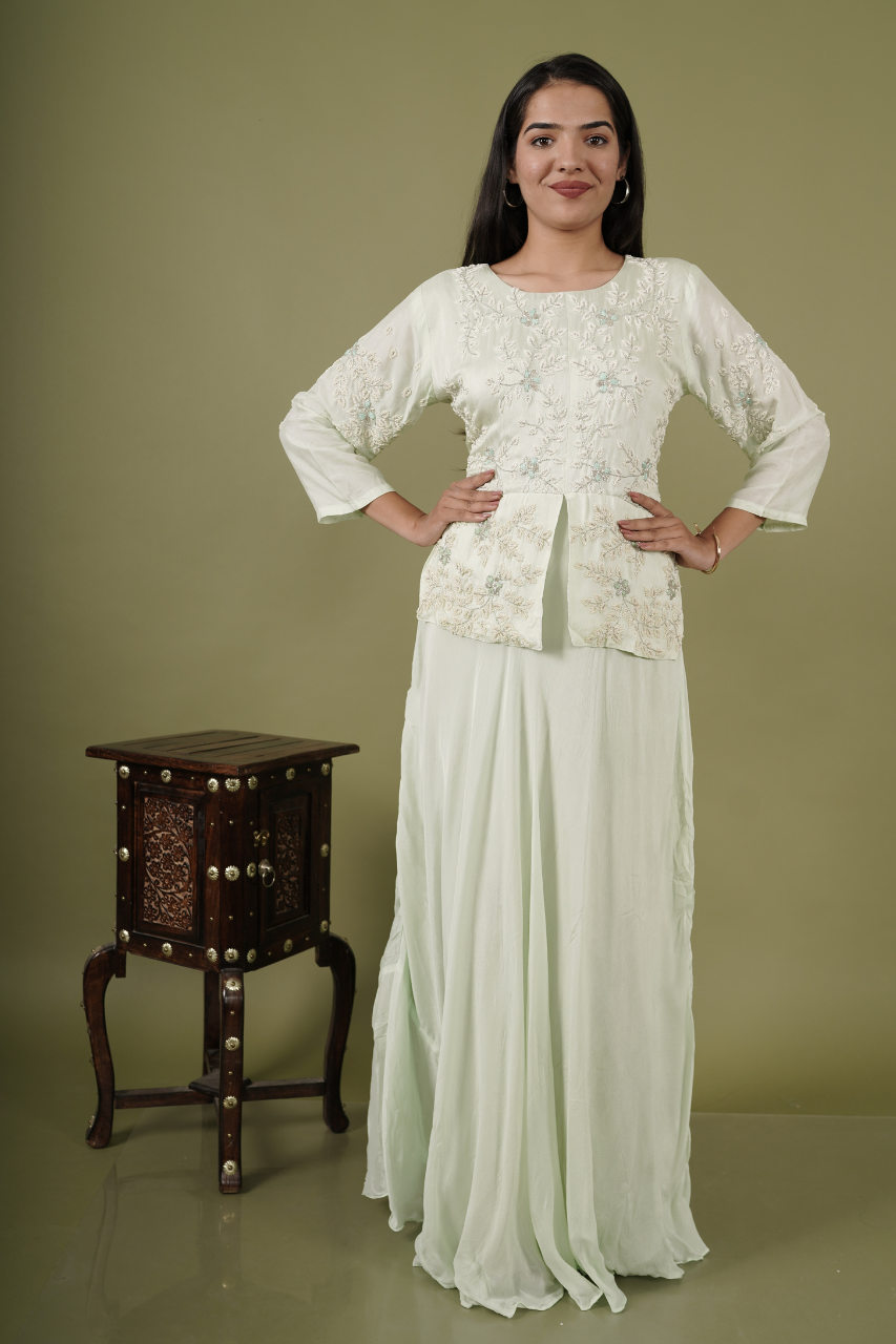 Parrot green Gown