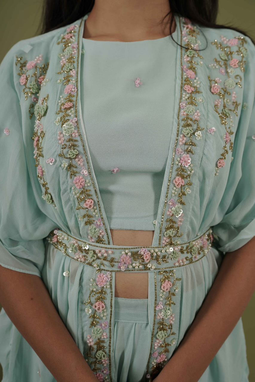 Pastel Blue Lehenga Set