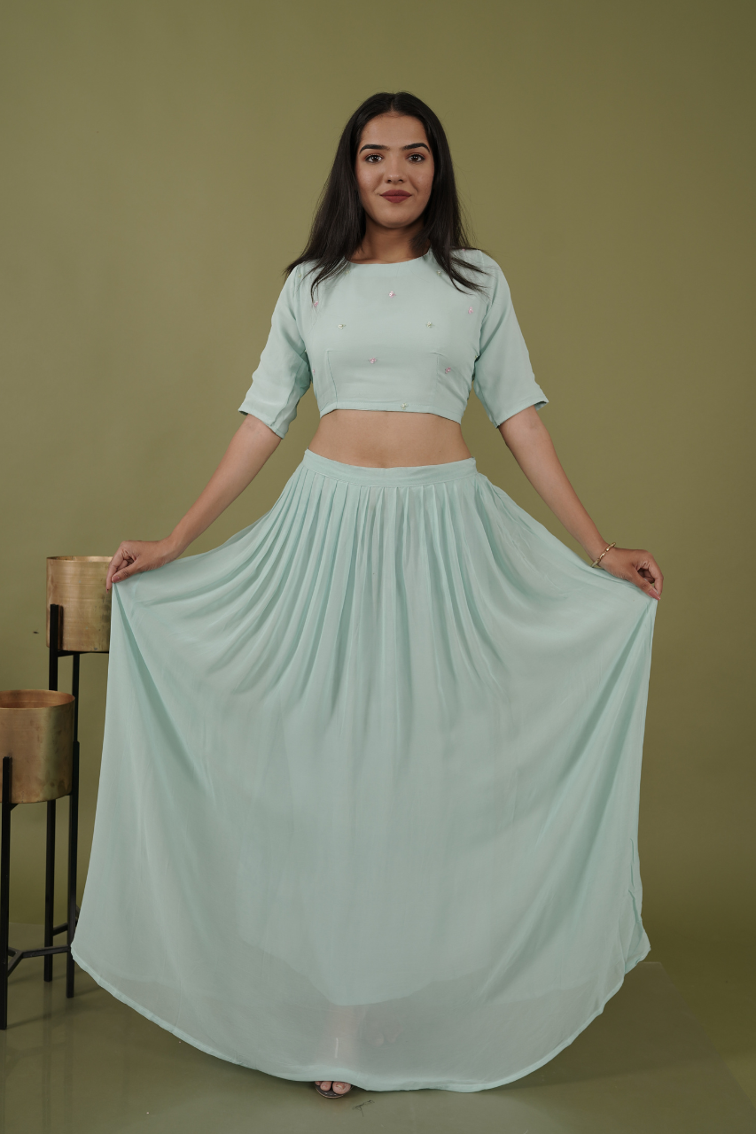 Pastel Blue Lehenga Set