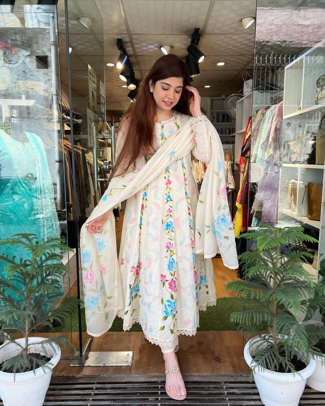 INAAYAT HANDPAINTED CHIKANKARI SUIT