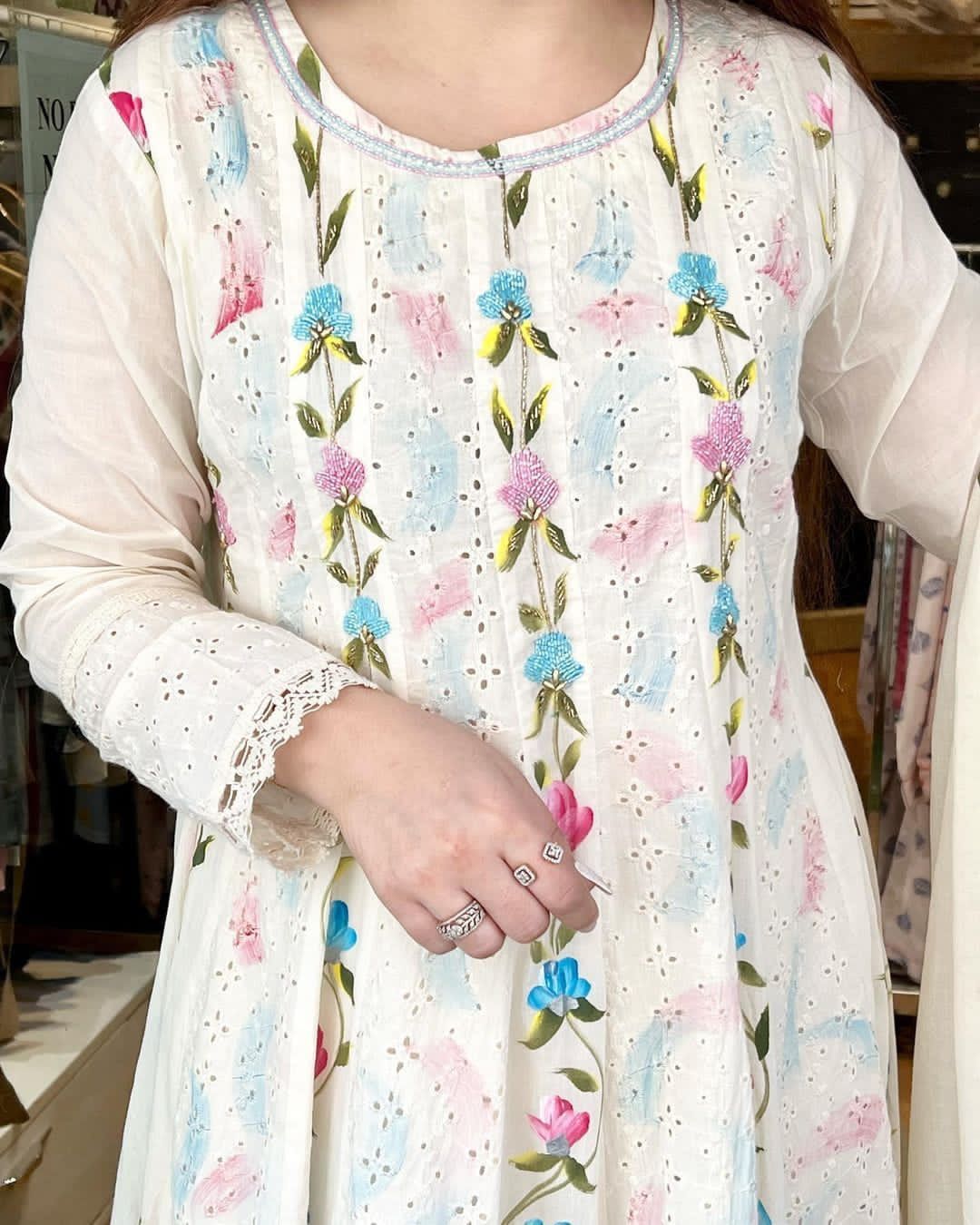 INAAYAT HANDPAINTED CHIKANKARI SUIT